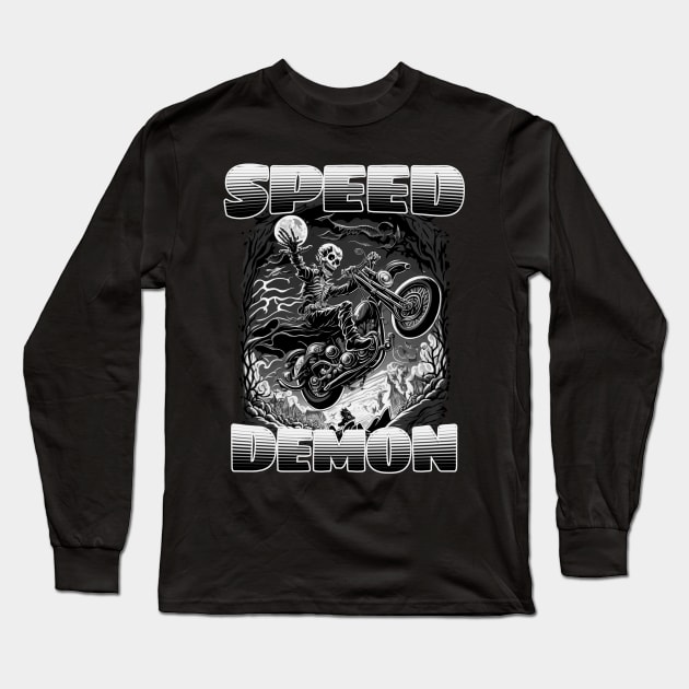 Speed Demon Motorcycle Long Sleeve T-Shirt by pxdg